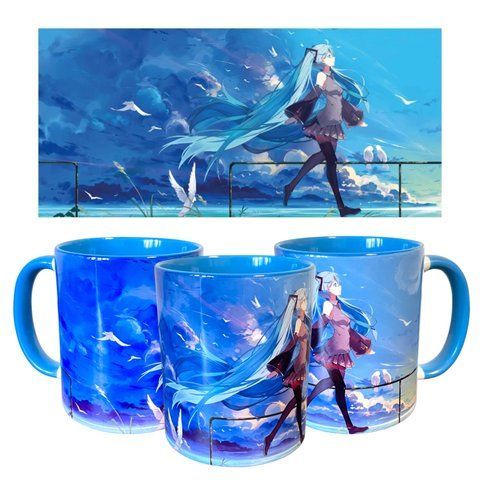 Чашка 330 мл Vokaloid Hatsune Miku Вокалоід Хатсуне Міку з птахами 00000002004 фото